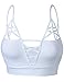 Sexy Party Caged Strappy Cut Out V-Open Front Bralette Bra , 024-white , Small Small 024-white