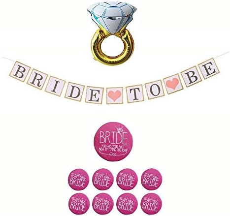 Classy Bachelorette Party Decorations Kit Bridal Shower Banner, Button Set, Ring Balloon Wedding Party Supplies Pack