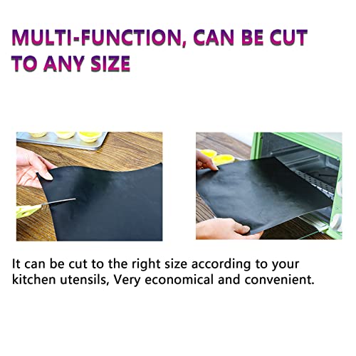 Yu luo Grill Mats 100% Non-Stick BBQ Mat for Grilling, Grill Mat for Outdoor Cooking Reusable and Easy to Clean for Gas, Charcoal, Electric BBQ Grill 15.7x13, Set of 5 Pieces (Black)