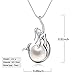 Casoty Sterling Silver Freshwater Pearl and Mermaid Pendant Necklace 18