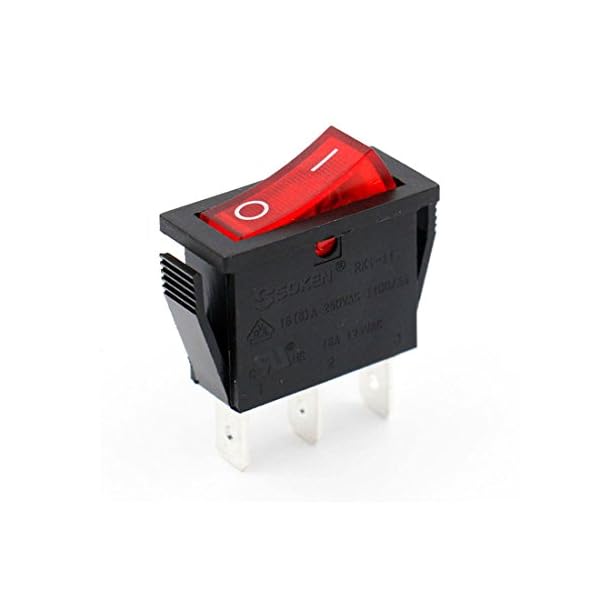Baomain-Snap-in-Rocker-Switch-ON-OFF-SPST-250V-16A-125V-16A-3-Terminal-Red-light-UL-TV-Certified