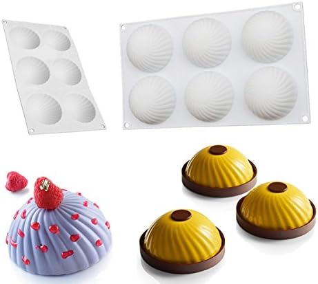 6-Cavity Irregular Semicircle Design Silicone Mousse Cake Mould Cake Mold Silicone Flexible For Mousse Chiffon Breads Cornbread Cheesecake Pie Brownie