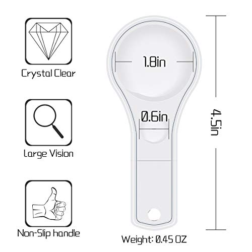 APIPI 10 Pcs Mini Plastic Hand Lens 4X and 10X Magnifier Handheld