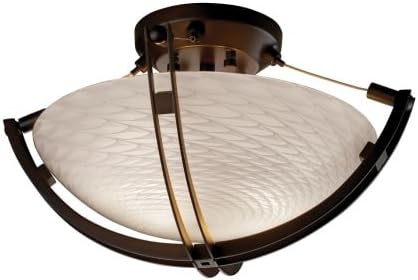 Justice Design Group FSN-9710-35-WEVE Fusion 14" Round Bowl Semi Flush Mount Cei, Dark Bronze