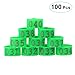 100PCS/Bag 16MM 001-100 Numbered Plastic Poultry Chickens Ducks Goose Leg Bands Leg Rings (Green)