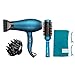 NuMe Blowout Boutique - Ionic Bold Hair Dryer and Accessories - Diffuser, Concentrator, 32mm Ionic Round Brush, Microfiber Hair Wrap, 2 Styling Clips, Travel Case, Turquoise