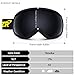 ZIONOR X10 Ski Snowboard Snow Goggles OTG for Men Women Youth Anti-fog UV Protection (VLT 17% Black Frame Black Lens)