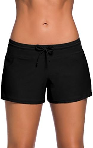 ZKESS Women's Waistband Swimsuit Bottom Boy Shorts Swimming Panty S-XXXL