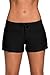 FIYOTE Women Sports Summer Bottom Slit Swim Beach Board Shorts A Black Medium