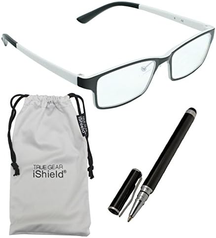True Gear iShield Anti Reflective Coated Reading Glasses - Rectangular Frame (+1.50) - Black/White