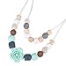 Baby Teething Silicone Necklace, Nursing Necklace For Mom Wearing and Soothing Babies' Pain of Teething 100% BPA-Free Silicone Easily Cleaned, Dishwasher Safe.Double layer design