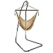 Sunnydaze Caribbean-Style Hanging Rope Hammock Chair Swing with Adjustable Stand - 300-Pound Capacity - Tan