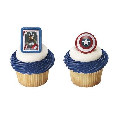 Captain America Shield Cupcake Rings - 24 pcs by Marvel