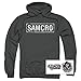 Sons of Anarchy Samcro Pull-Over Hoodie Sweatshirt & Stickers (X-Large) Charcoal