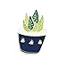 Green Plant Succulent Cactus Aloe Flower Trendy Enamel Lapel Pin Set