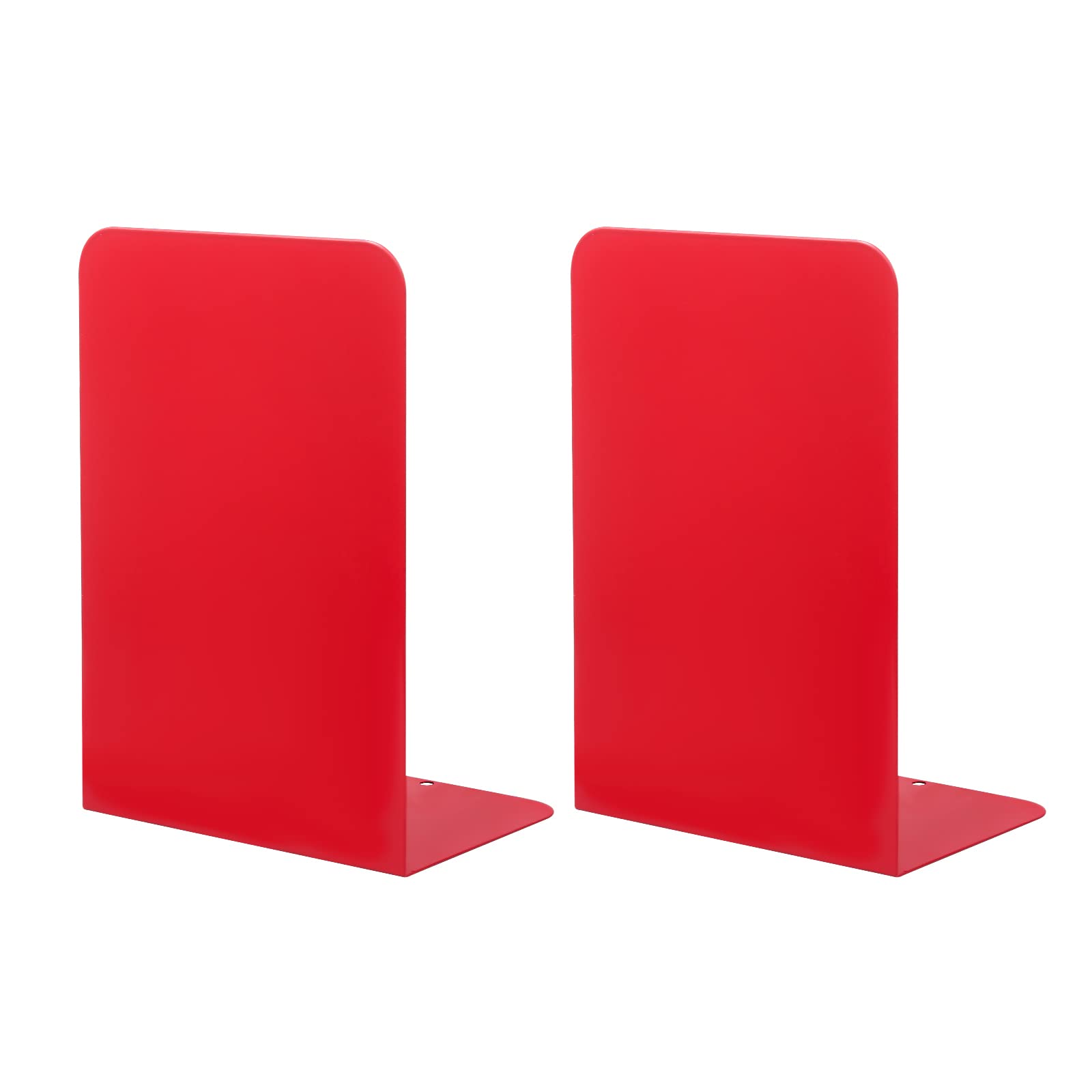 Book Ends for Shelves, MSDADA Heavy Duty Bookends for Office, School&Home, Metal Bookends for Heavy Books, Anti Slip Book Holder Bookend Supports Book Stoppers for Bookworms Gift(Red)
