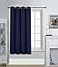 Blackout Room Darkening Curtains Window Panel Drapes - Navy Color 1 Panel - 52 inch wide by 63 inch long each panel 8 Grommets / Rings per panel, 1 Tie Back included- By Utopia Bedding
