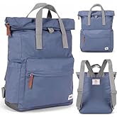 ORI LONDON Travel Backpack - Medium Nylon Rolltop Backpack for Men & Women for Laptop & Accessories - The Canfield, Airforce Blue