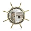 Nagina International 28" Ship Wheel Antique Rustic Off-White Iron Strip Textured Rudder | Nautical Pirate's Gift Idea | Costal & Beach Themed Room Wall Sculpture | Bathroom Mirror 41YLB7oGFeL. SS100
