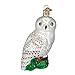 Old World Christmas Ornaments: Great White Owl Glass Blown Ornaments for Christmas Tree (16079)