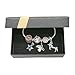 Cute Bow Unicorn Bracelet for Girls, Pink Crystal Bracelet with Star, Rainbow and Unicorn Charm (6.3)