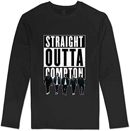 AOPO Men's Long Sleeve Straight Outta Compton 2015 Film Tee Shirts XX-Large Black