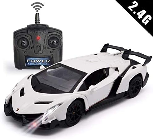 Qun Feng 1 24ランボルギーニ ラジコン ラジコンカー こども向け リモコンカー 車のおもちゃ Lamborghini Veneno 電動rcカー レース ミニカー 高速車 ラジコンくるま おもちゃ カー Led搭載 男の子 子供のおもちゃ 知育玩具 プレゼント 贈り物 誕生日 人気 かっこいい 2 4