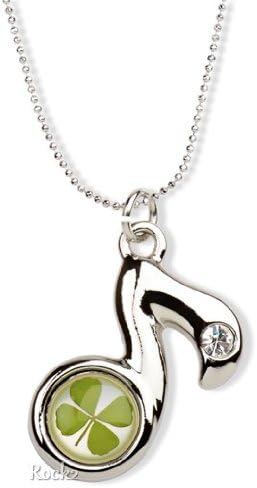 Pearl Clover's Genuine Four-leaf Clover Necklace - Music Note