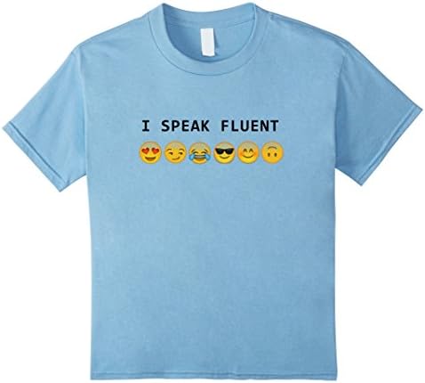unisex-child I Speak Fluent Emoji T-Shirt 6 Baby Blue