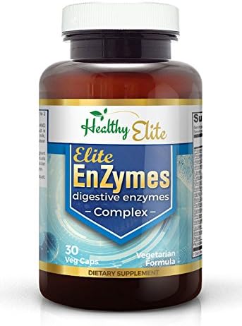 Elite EnZymes, The Best Help Digesting Those Problem Foods Causing You Discomfort, Acid-Reflux, Bloating &amp; Gas (30 Caps)