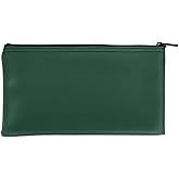 BankSupplies Reusable Deposit Bag 11W x 6H Forest Green Vinyl with Zipper