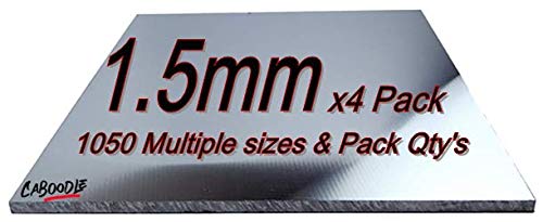 Aluminium Sheet Plate 1.5mm 1050 grade - Multiple Size's & Pack Qty's - 100mm x 100mm x 1.5mm-4Pk — image 1