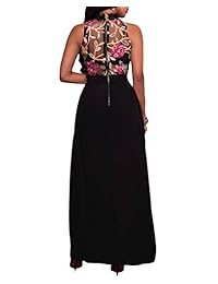 Red Dot Boutique 8038 - Maxivestido de gasa bordado, talla grande, transparente