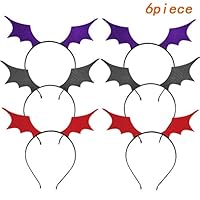 HLHXMWXY Halloween Bat Wing Headband | Bat Wing Hairband | Ghost Festival Carnival Tiara Cosplay Party Prom Costume Hair Accessories-6Piece Purple, Red and Black