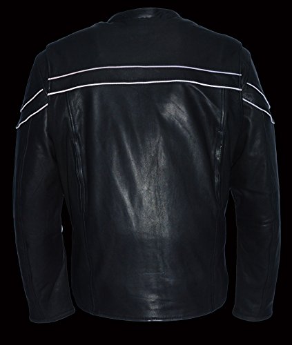 Milwaukee Leather Men's Premium Leather Vented Scooter Jacket (Black, 5X-Large)