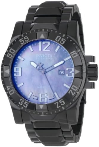 Invicta Men's 0516 Reserve Collection Grey Mother-Of-Pearl Black Ion-Plated Stainless Steel Watch