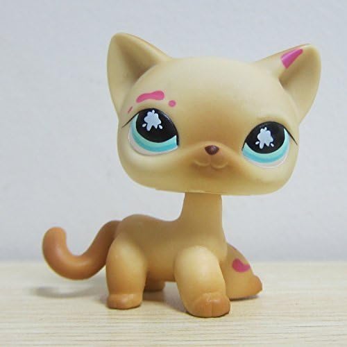 Bes88 Littlest Pet Shop Collection LPS Shorthair Cat Kitten With Pink Paint by Bes88