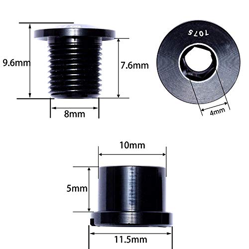 Saiper 10pcs M8 Single Bike Chainring Bolts 7075 Aluminum Alloy Bicycle Crankset Nuts Chainwheel Screws Fit for Road Bike, Mountain Bike, BMX, MTB, Fixie - Thumbnail 3