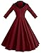 GownTown Womens 1950s Cape Collar Vintage Swing Stretchy Dresses Red