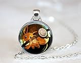 ORIGINAL Eevee Pokeball Necklace // 1 Inch Round Pokemon Eeveelutions Jolteon Flareon Vaporeon Glaceon Espeon Umbreon Leafeon // Gift Idea