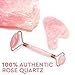 Jade Face Roller - Jade Roller for Face & Gua Sha Face Massager, 100% Natural Rose Quartz Roller – Face, Eye & Neck Rejuvenation Beauty Tools; Hand-Crafted with Squeak-Free Padding