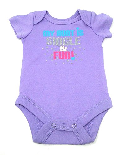 Wmt Infant Bodysuits, Cute Sayings, Assorted Sizes, Colors and Sayings, Great Baby Shower Gifts (0-3M, Purple/Aunt)