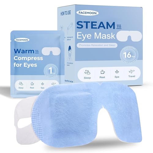 Photo 1 of 16 Packs Steam Eye Mask for Dry Eye: Self Heating Moist Warm Compress for Stye, Digital Eye Strain & Stress Relief - Disposable | No Microwave Needed | Travel Essential | Deep Sleep Relief, Unscented