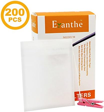 200PCS Disposable Tea Filter Bags with Drawstring, Tea Infusers For Loose Leaf, 100% Natural Wood Pulp Permeable Paper, 4 Free Clips( 3.54”x 2.76”, Medium)