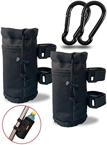 PLANTURECO 2 Pack Bar Cup Holder for Stroller, Wheelchair, Golf Cart – Universal Cup Holders for UTV/ATV, Car, Scooter, Boat – Bike Water Bottle Holder with Net Pocket, Adjustable Lock, Drain (Black) PLANTURECO 2 Pack Bar Cup Holder for Stroller, Wheelchair, Golf Cart – Universal Cup Holders for UTV/ATV, Car, Scooter, Boat – Bike Water Bottle Holder with Net Pocket, Adjustable Lock, Drain (Black)