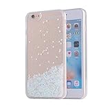 iPhone 6S Case, SAUS iPhone 6 Case, Funny Liquid Infused with Floating Bling Glitter Sparkle Dynamic Flowing Hybrid Bumper Case for iPhone 6/6S (White)