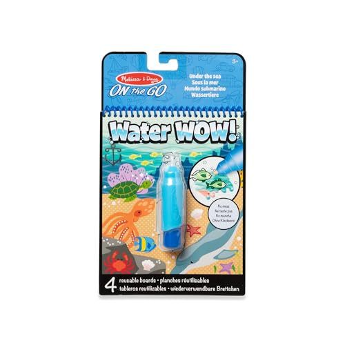 Melissa & Doug On the Go Water Wow! Reusable Water-Reveal Activity Pad - Under the Sea No Mess Paint Colouring Book - FSC Certified