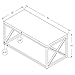 Monarch Specialties Modern Coffee Table for Living Room Center Table with Metal Frame, 44 Inch L, Dark Taupe / Chrome