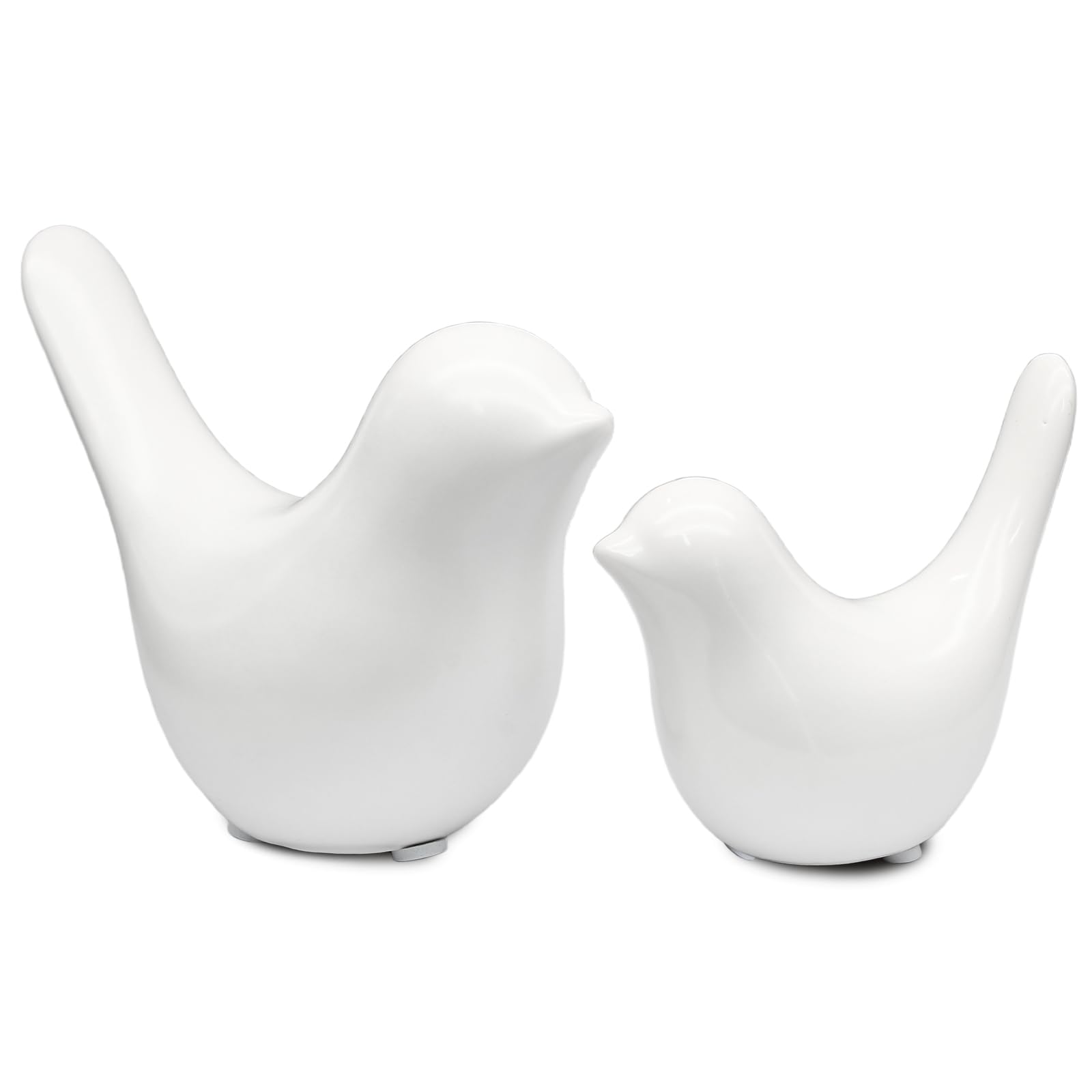 Photo 1 of Auvotuis 2 Pcs Modern Style Animal Statues, Decorative White Ornaments Birds Statues, Ceramic Decor for Office Desktop, Bookshelf, Bedroom, Living Room, Cabinets
