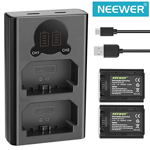 Neewer NPFZ100 Replacement Battery Charger Set Dual USB Battery Charger with LCD Display